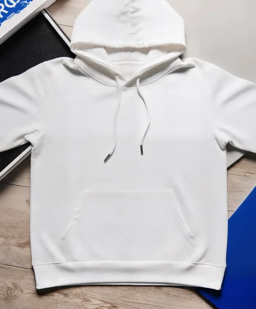 Stylish Mockup of a Classic White Hoodie