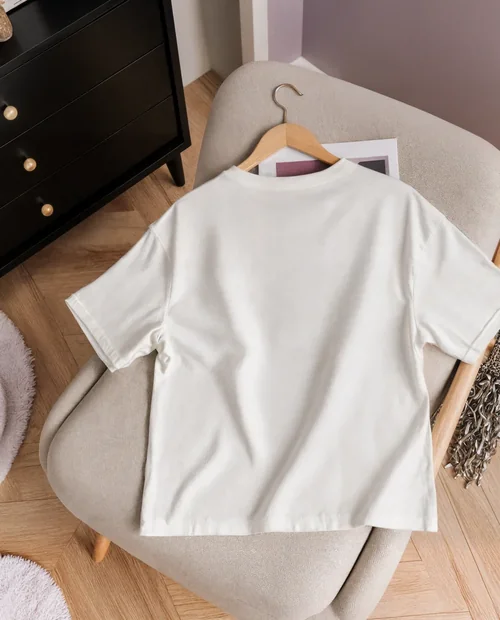 Minimalist T-Shirt Mockup in Cozy Interior Scene