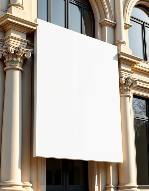 Elegant Billboard Mockup on Classic Building Facade