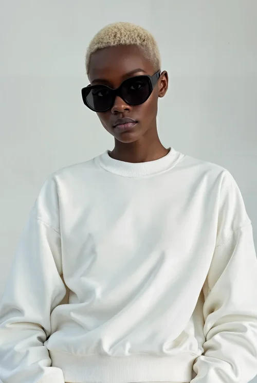 Stylish Mockup of a Confident Woman in Sweatshirt