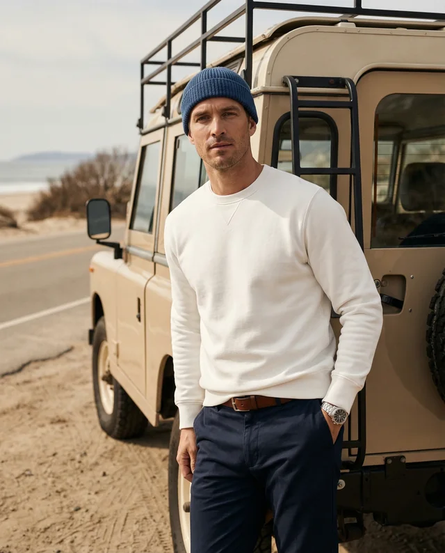 Stylish Sweatshirt Mockup with Vintage Vehicle