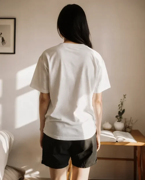Cozy T-Shirt Mockup in a Sunlit Room
