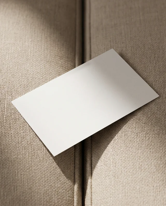 Elegant Mockup of a Business Card on Beige Fabric