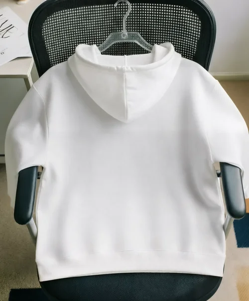 Stylish Hoodie Mockup on Ergonomic Office Chair
