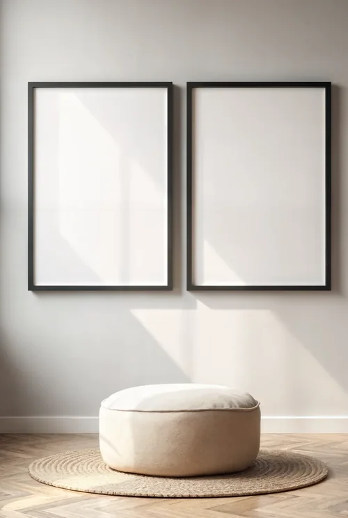 Serene Mockup Poster with Light Gray Background and Colors