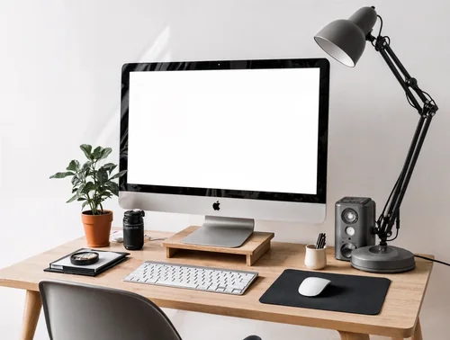 Minimalist iMac Mockup for a Modern Home Office Setup