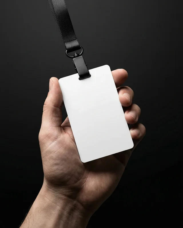 Elegant Mockup of a Blank ID Card with Lanyard