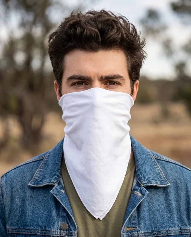 Casual Bandana Mockup Featuring Young Man Outdoors