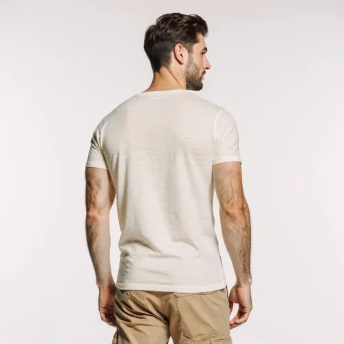 Mockup of T-Shirt with Soft Background and Light Colors