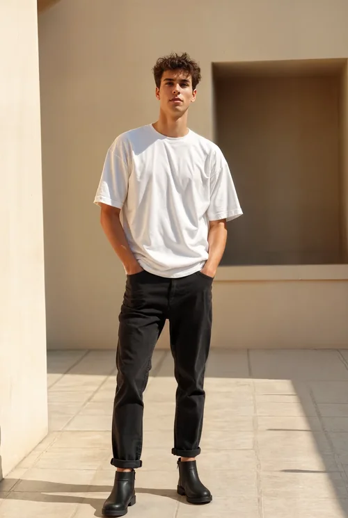 Minimalist Mockup of T-Shirt with Soft Background Colors