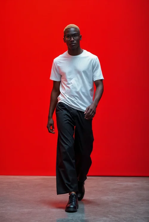 Bold T-Shirt Mockup Against Dramatic Red Background