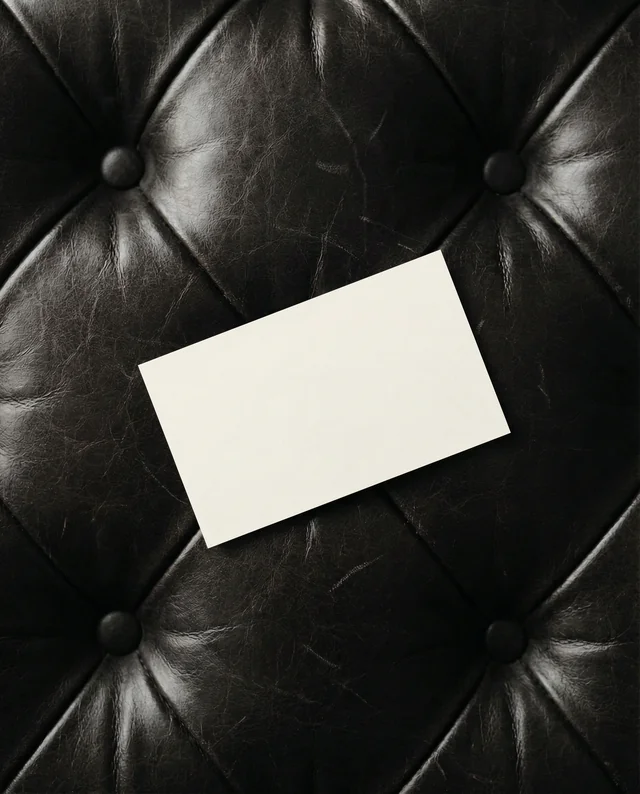 Elegant Mockup of a Business Card on Leather Surface
