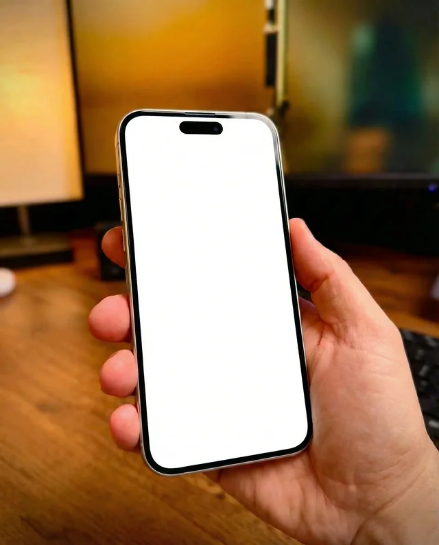 Stylish iPhone Mockup with Warm Background