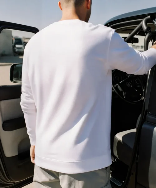 Casual Sweatshirt Mockup with Vintage Vehicle Scene