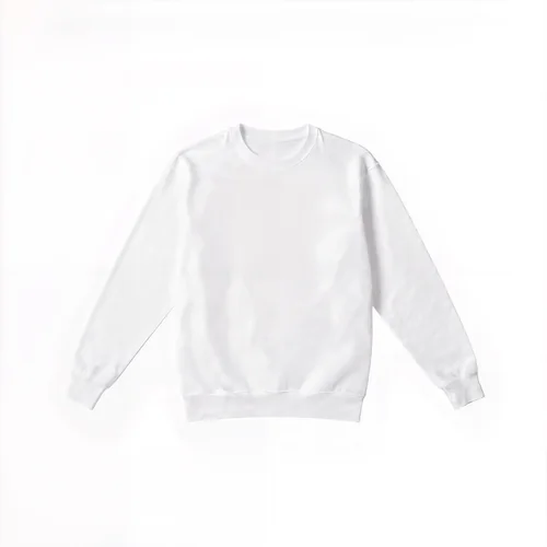 Minimalist Mockup of a Classic White Sweatshirt