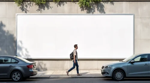 Modern Billboard Mockup in Urban Scene