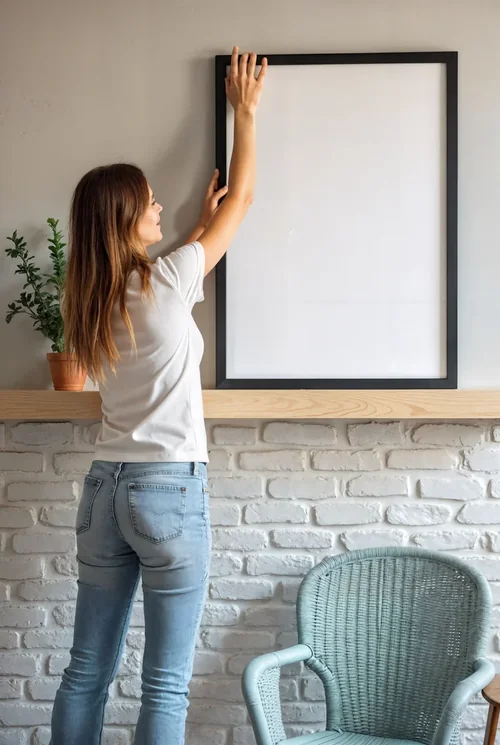 Vibrant Mockup Poster with Colorful Background and Decor