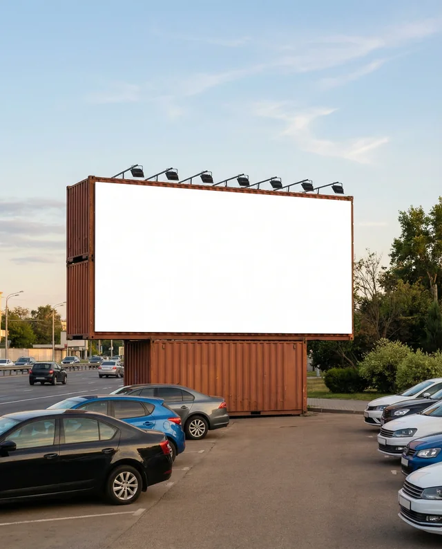 Realistic Billboard Mockup on a Shipping Container