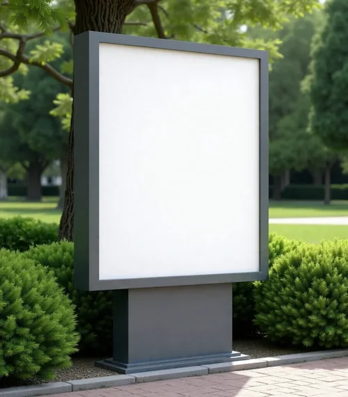 Minimalist Billboard Mockup in a Natural Park Setting