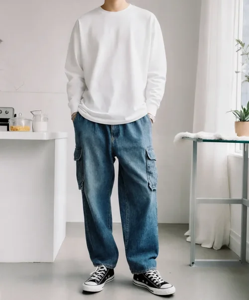 Stylish Sweatshirt Mockup in Modern Kitchen Setting