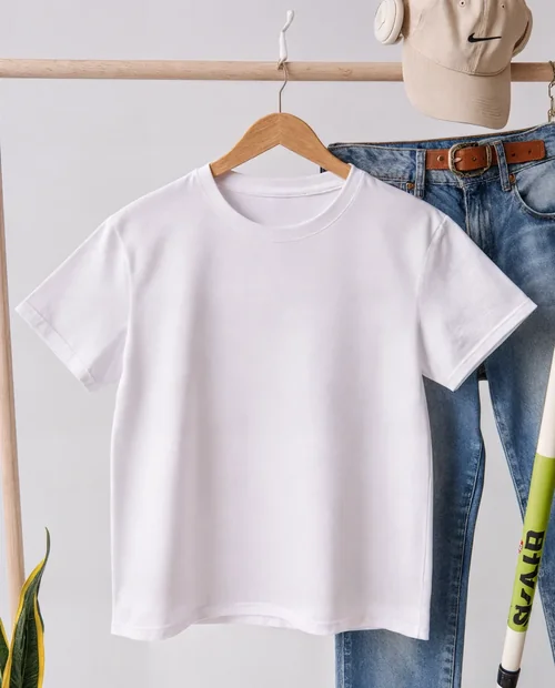 Minimalist T-Shirt Mockup for Stylish Clothing Displays