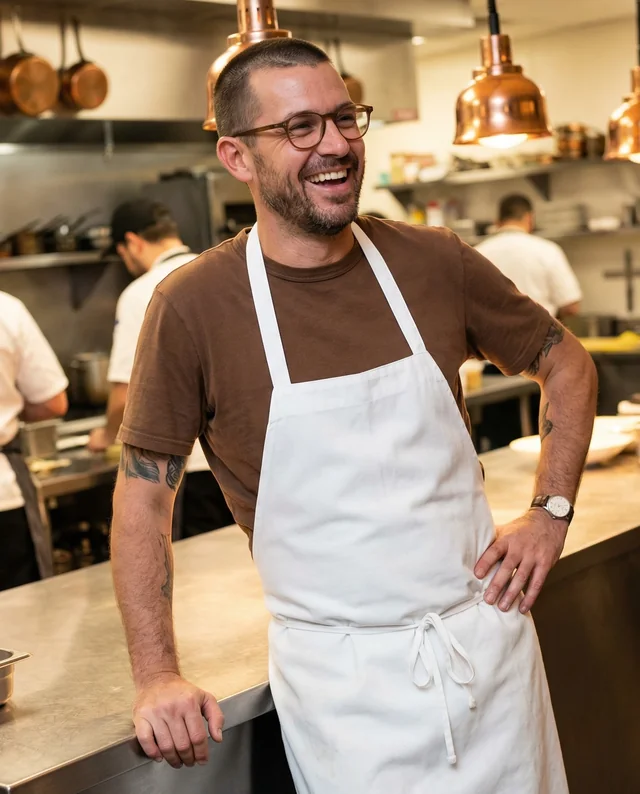 Cheerful Chef Mockup in a Lively Kitchen Environment