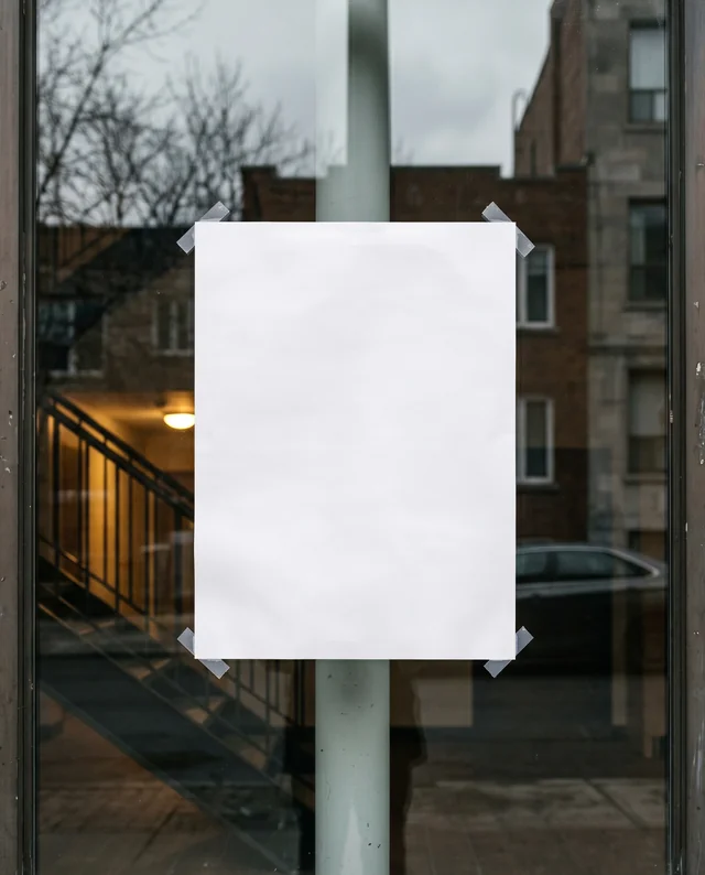Minimalist Urban Poster Mockup on Glass Window