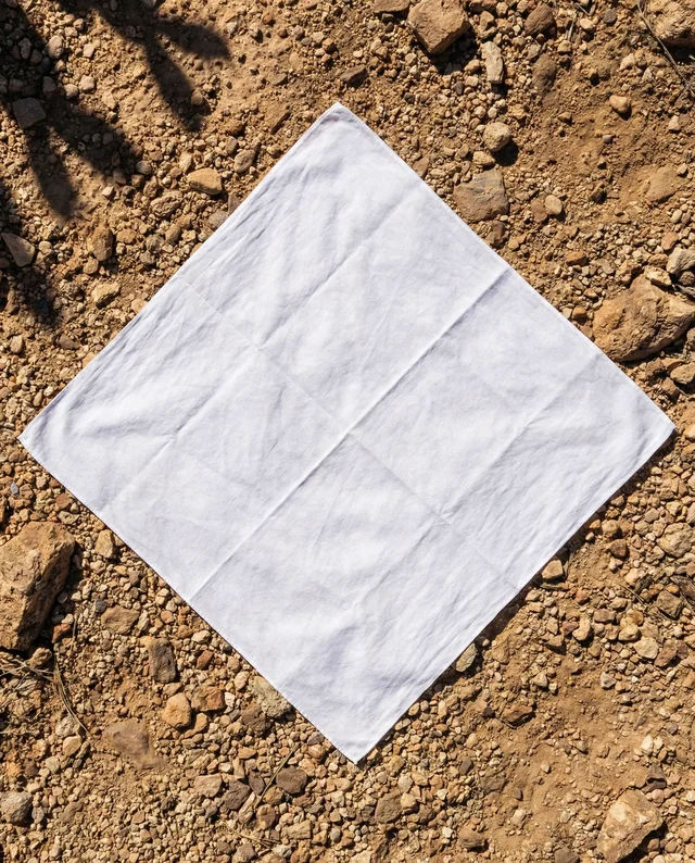 Serene Mockup of a Bandana on Earthy Textured Ground