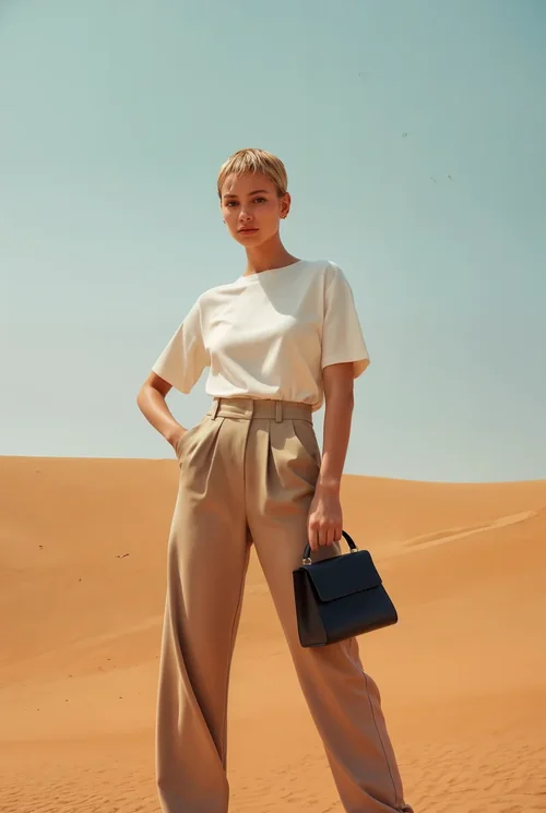 Stunning T-Shirt Mockup in a Luxurious Desert Setting