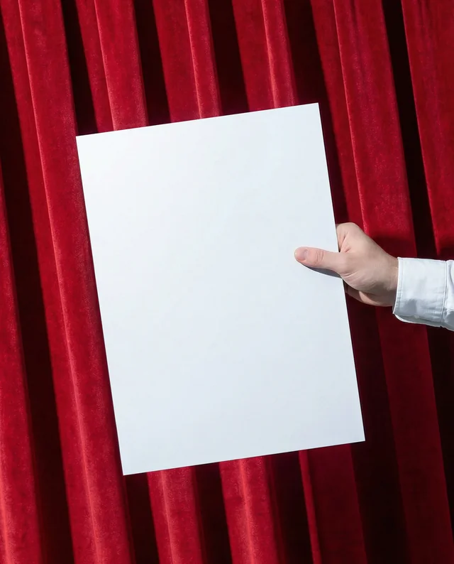 Elegant Mockup Poster with Red Velvet Background