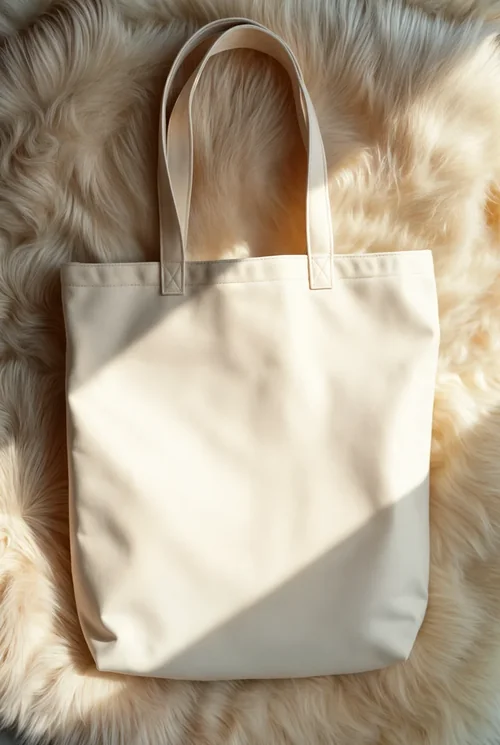 Mockup of a Minimalist White Cotton Tote Bag
