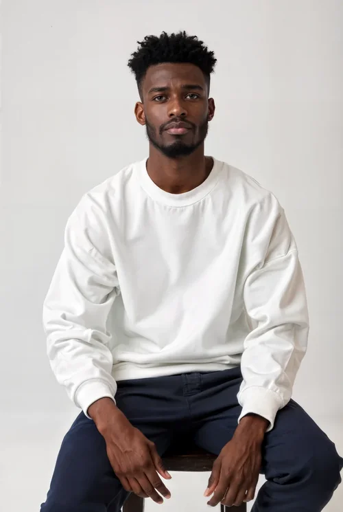 Stylish Mockup of a Casual Sweatshirt on a Young Man