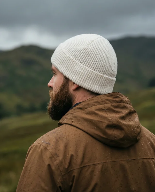 Outdoor Beanie Mockup Featuring a Man in Nature