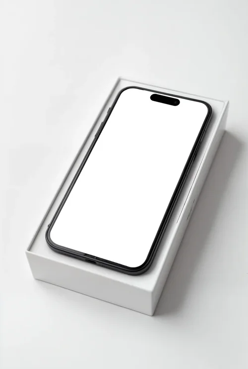 Minimalist iPhone 16 Pro Max Mockup on White Surface