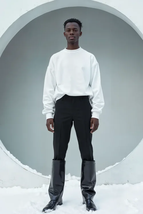 Stylish Sweatshirt Mockup in Minimalist Snowy Setting