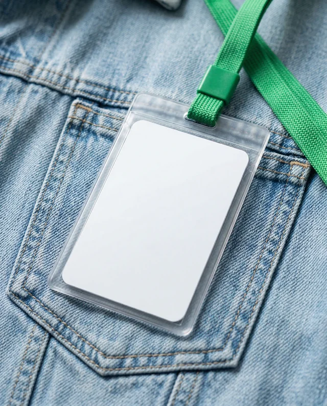 Casual ID Card Mockup in Denim Jacket Pocket