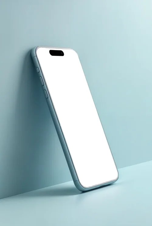 Sleek Black iPhone 16 Pro Max Mockup in Slate Blue