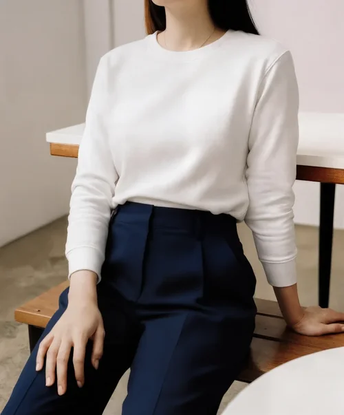 Stylish Sweatshirt Mockup in a Modern Café Setting