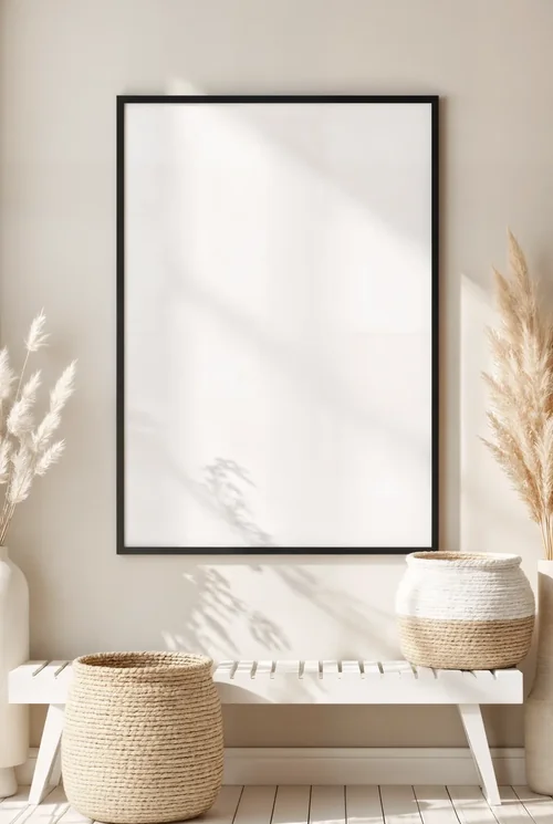 Serene Mockup Poster with Soft Beige Background Colors
