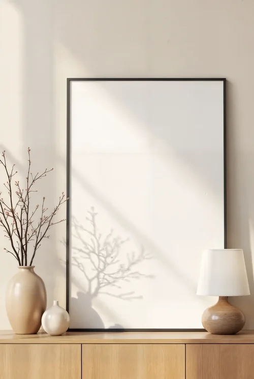 Mockup Poster with Soft Beige Background and Elegant Colors