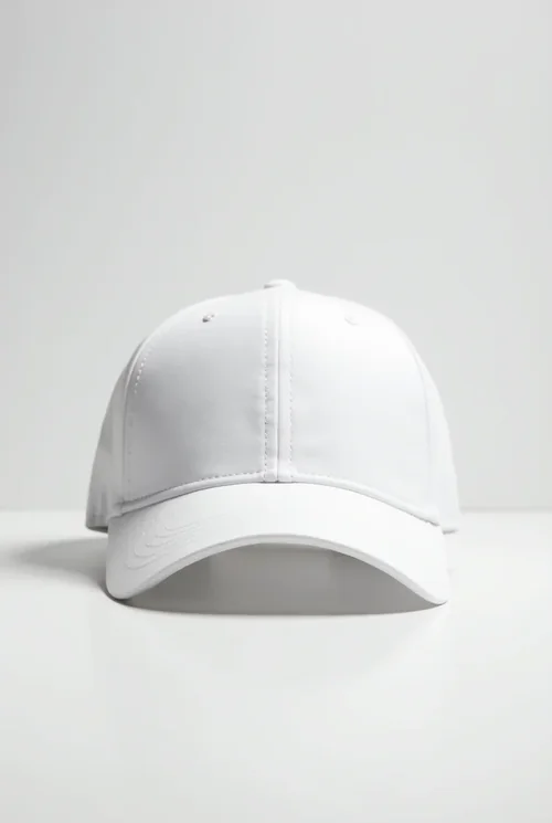 Stylish Mockup of a White Baseball Cap Against Grey Background