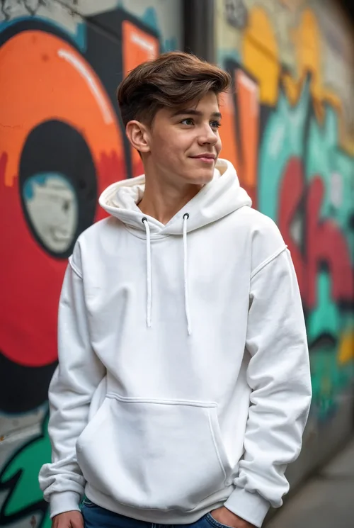 Vibrant Hoodie Mockup with Colorful Urban Background