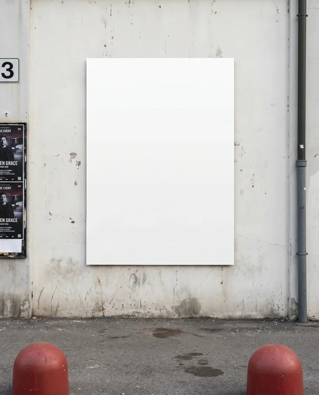 Minimalist Urban Poster Mockup on Concrete Wall