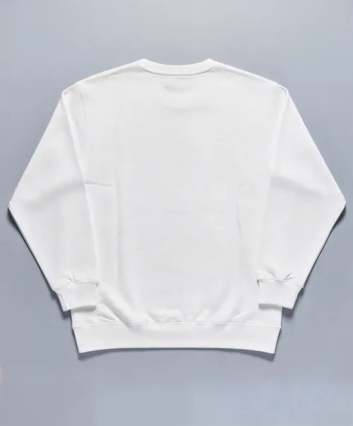 Mockup of Classic White Sweatshirt from the Back