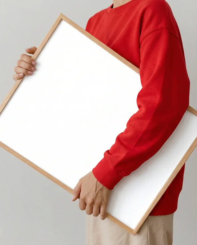 Mockup of a Poster on a Framed Canvas