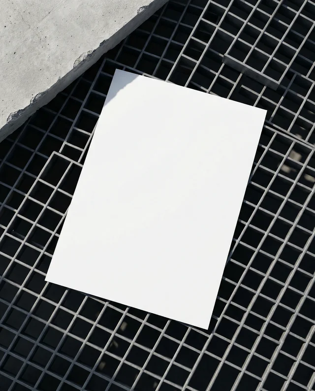 Minimalist Mockup of a Blank Flyer on Gray Surface