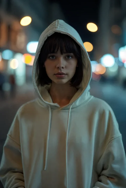 Urban Night Hoodie Mockup with Soft Background Colors