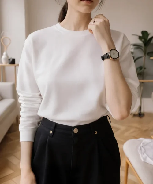 Stylish Sweatshirt Mockup in Modern Living Room