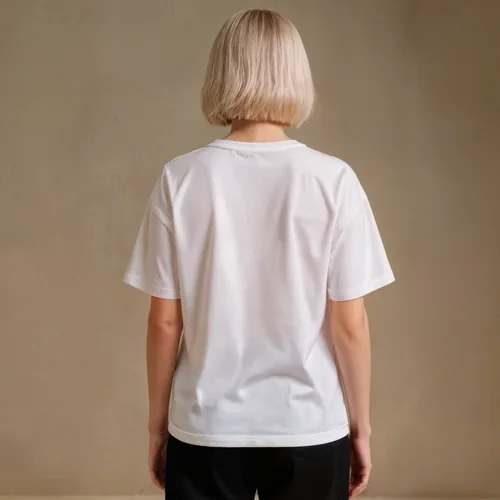 Mockup T-Shirt with Soft Beige Background and Colors