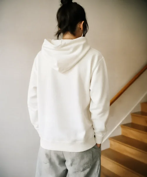 Stylish Hoodie Mockup on Wooden Staircase